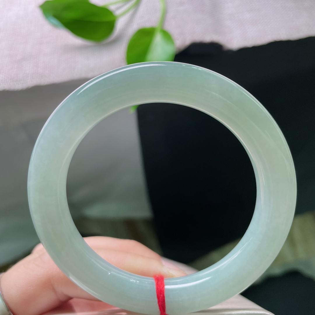 54/10.3蓝底圆条，镯似人生，圆圆满满，上手温柔雅致，指甲纹，ss49157a