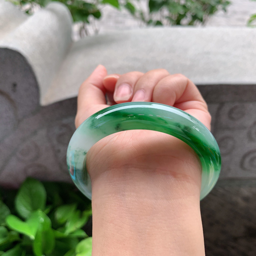 圈口56.3-12.8-8.6 【辣绿正圈手镯】正圈56 57可戴