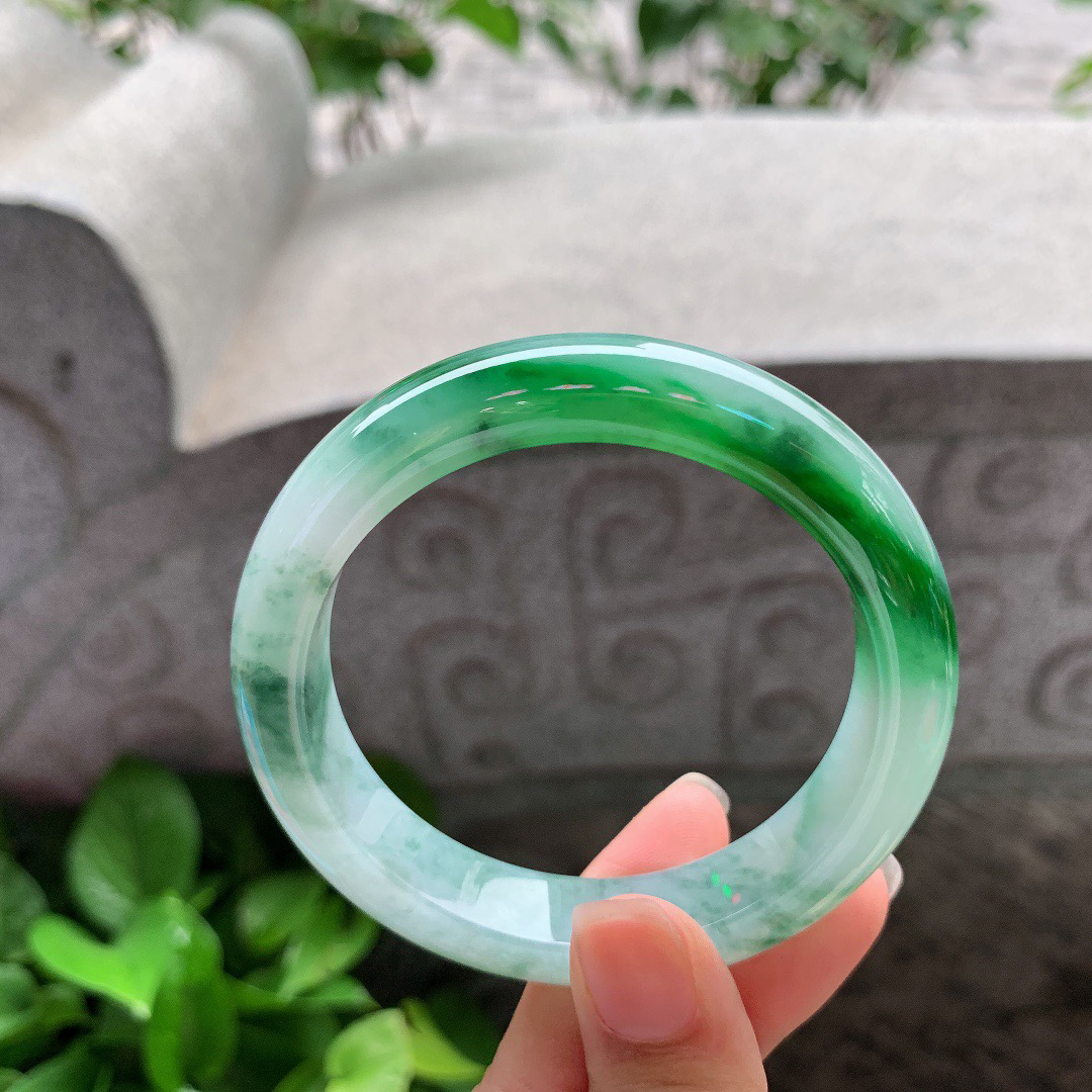 圈口56.3-12.8-8.6 【辣绿正圈手镯】正圈56 57可戴