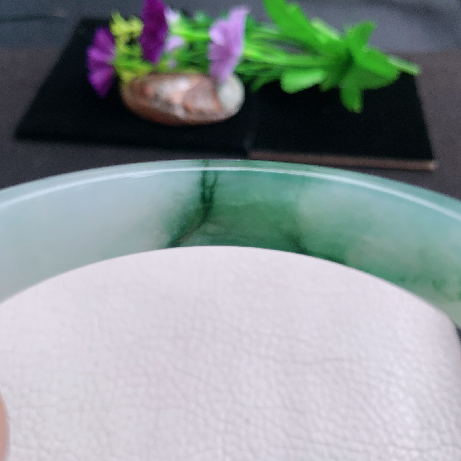 ll飘逸款58*12.5*9.5平安镯 天然缅甸翡翠a货手镯冰飘花厚装正圈玉镯子