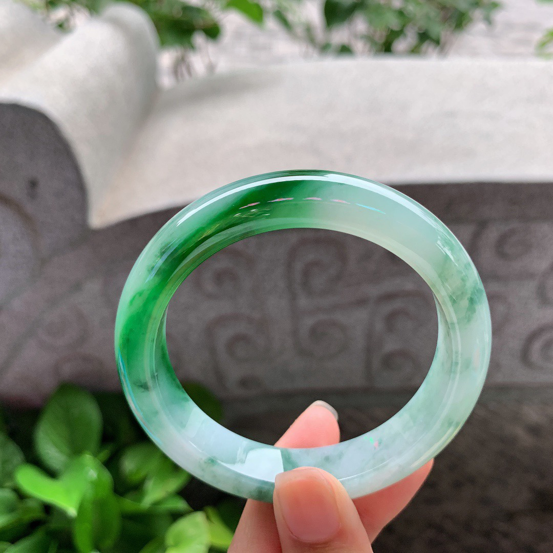 圈口56.3-12.8-8.6 【辣绿正圈手镯】正圈56 57可戴