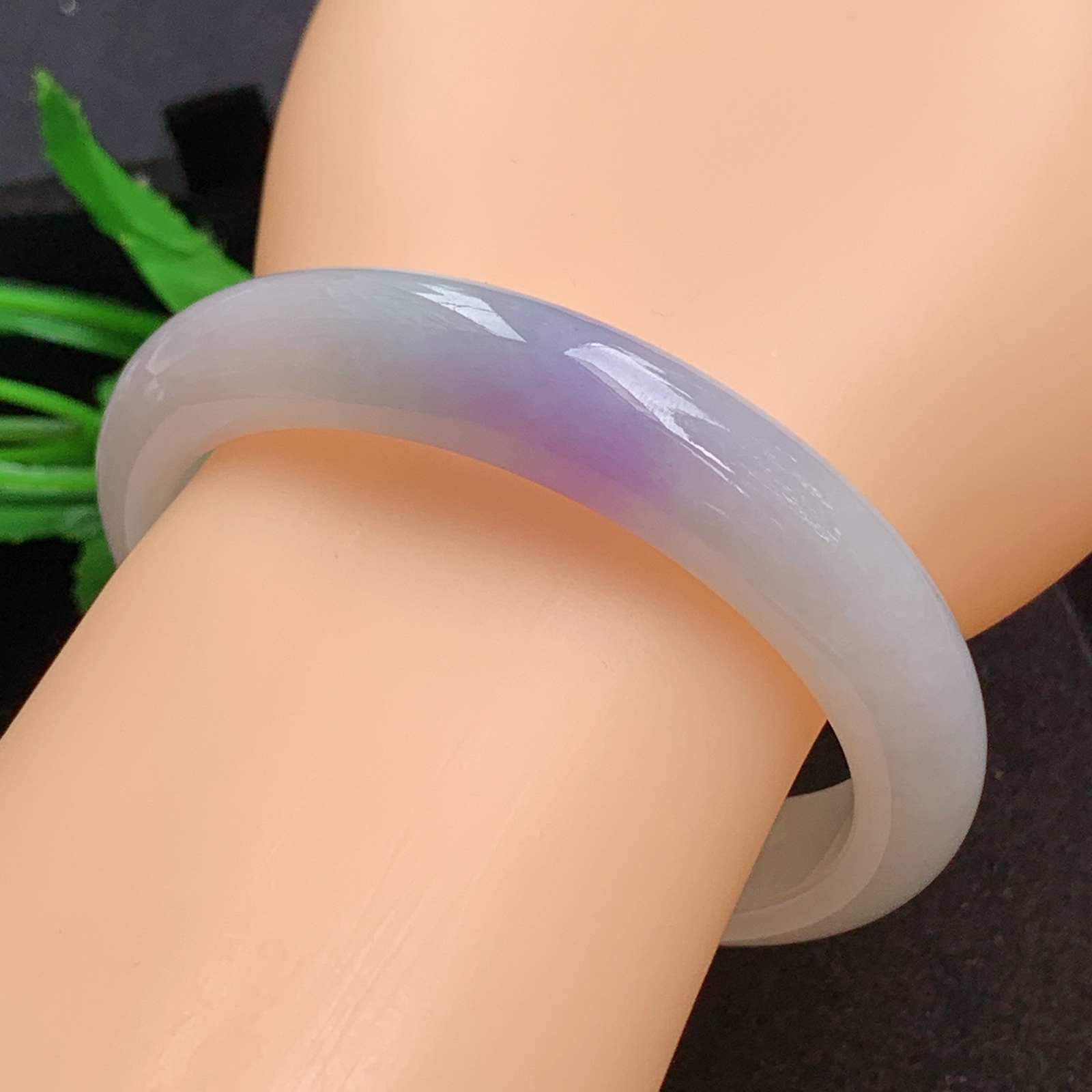 xx梦幻款55*12.3*7.8平安镯 天然缅甸翡翠a货手镯春带彩正圈玉镯子