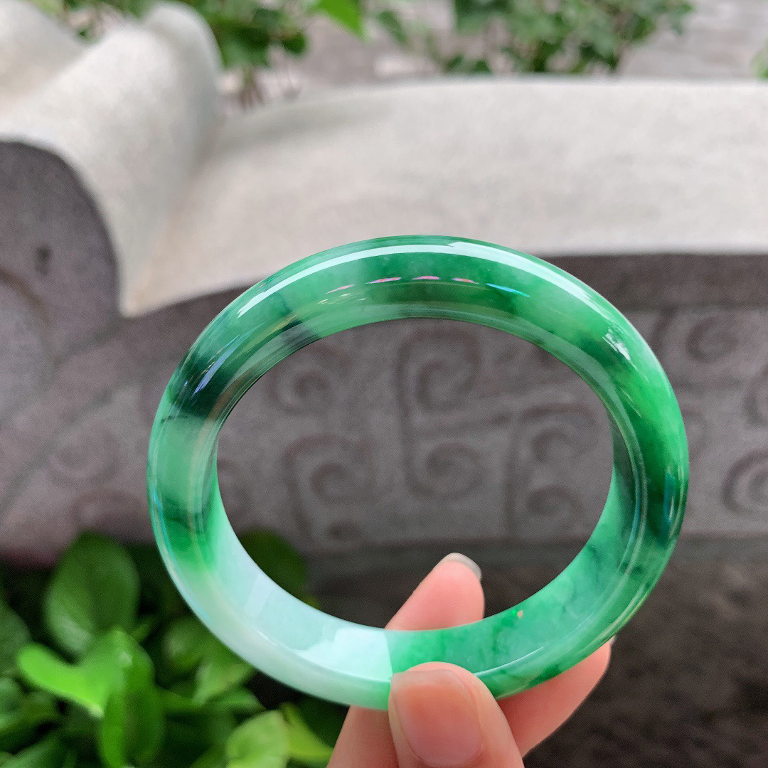圈口56.6-12.6-8.4 【飘辣绿正圈手镯】正圈56 57可戴