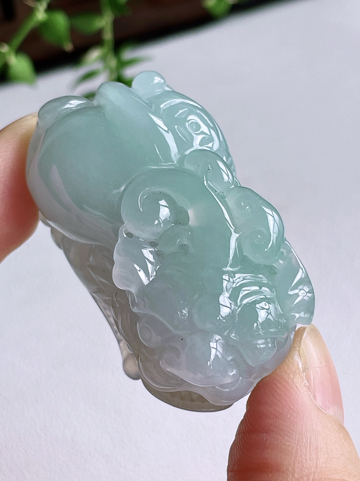 【裸石】冰晴水貔貅吊坠
【说明】缅料 性价比高  
【尺寸】47.4-26.4-23