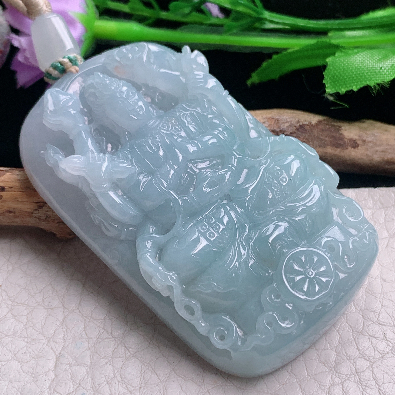 csy实拍62.5*37.8*12天然缅甸翡翠蓝韵千手观音 玉观音玉吊坠 玉挂件