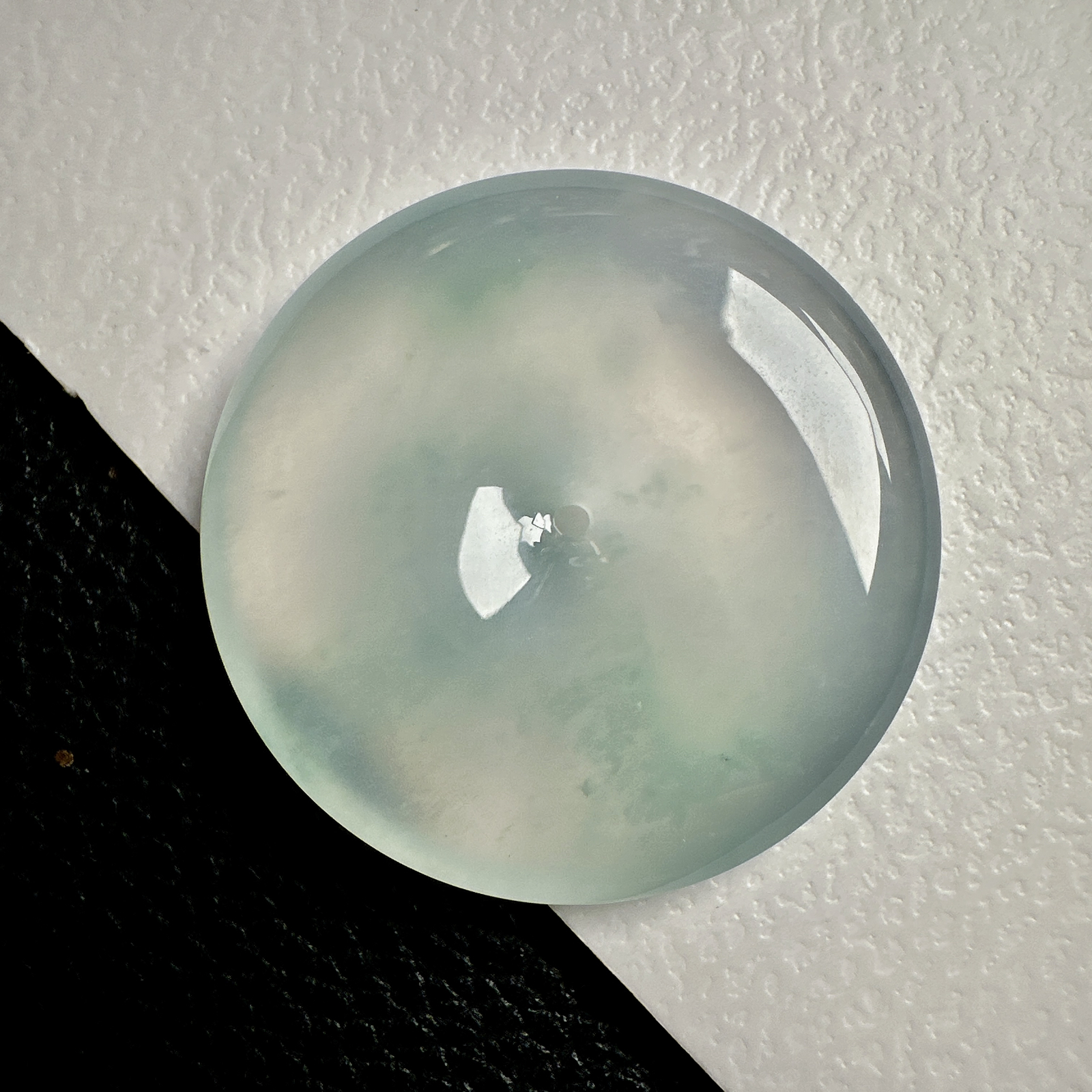 【冰种飘花平安扣】质地细腻，品质很好，冰感十足，胶感明显，收藏品质