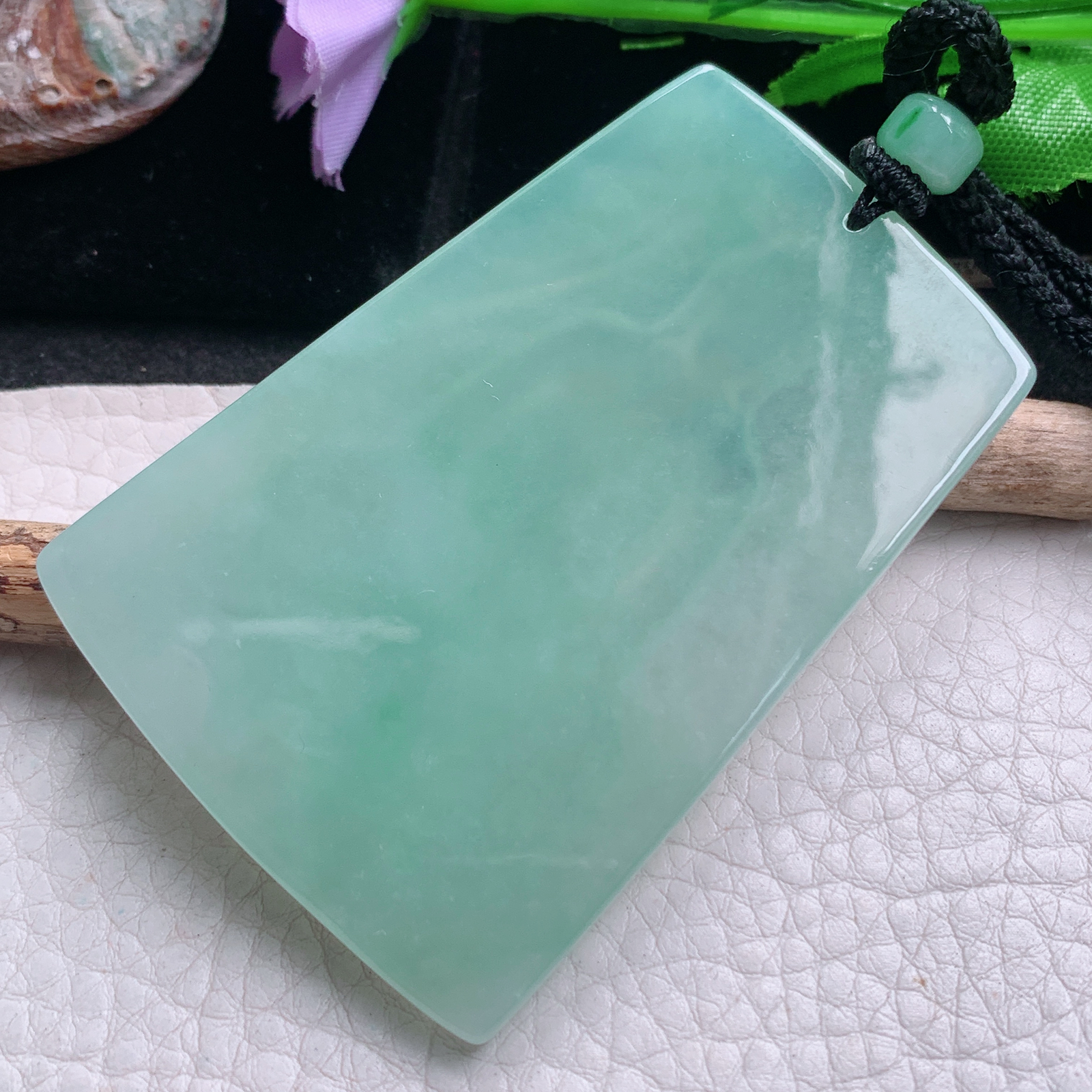 csy实拍67.3*47.5*6.2天然缅甸翡翠冰晴持瓶观音 玉观音玉吊坠