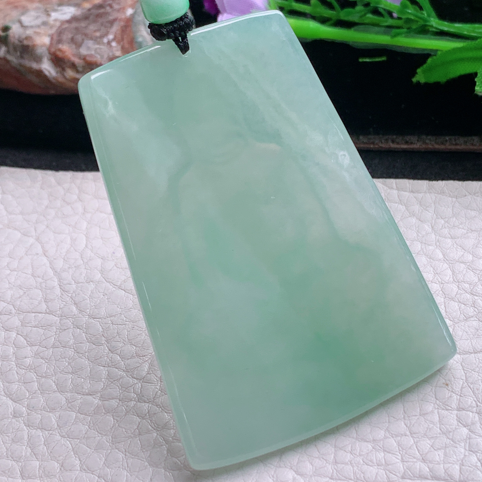 csy实拍67.3*47.5*6.2天然缅甸翡翠冰晴持瓶观音 玉观音玉吊坠