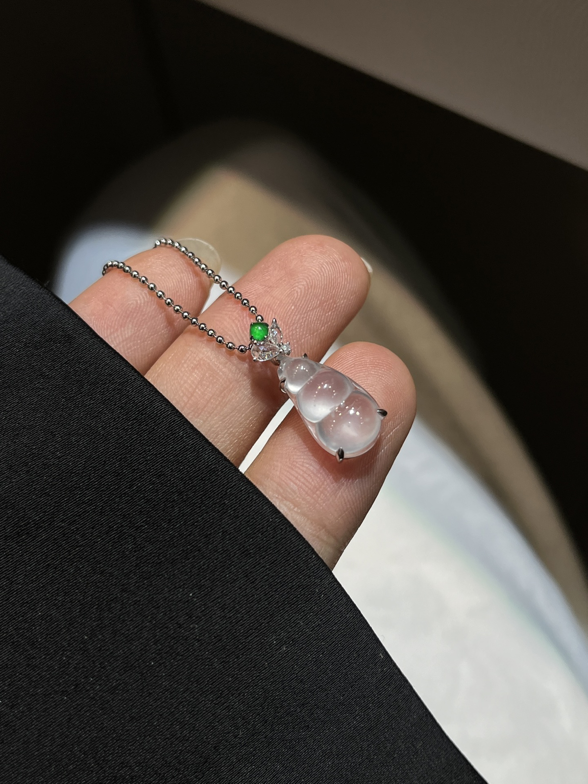 冰种木那雪花棉福豆……
-

尺寸看图一
18k金镶嵌