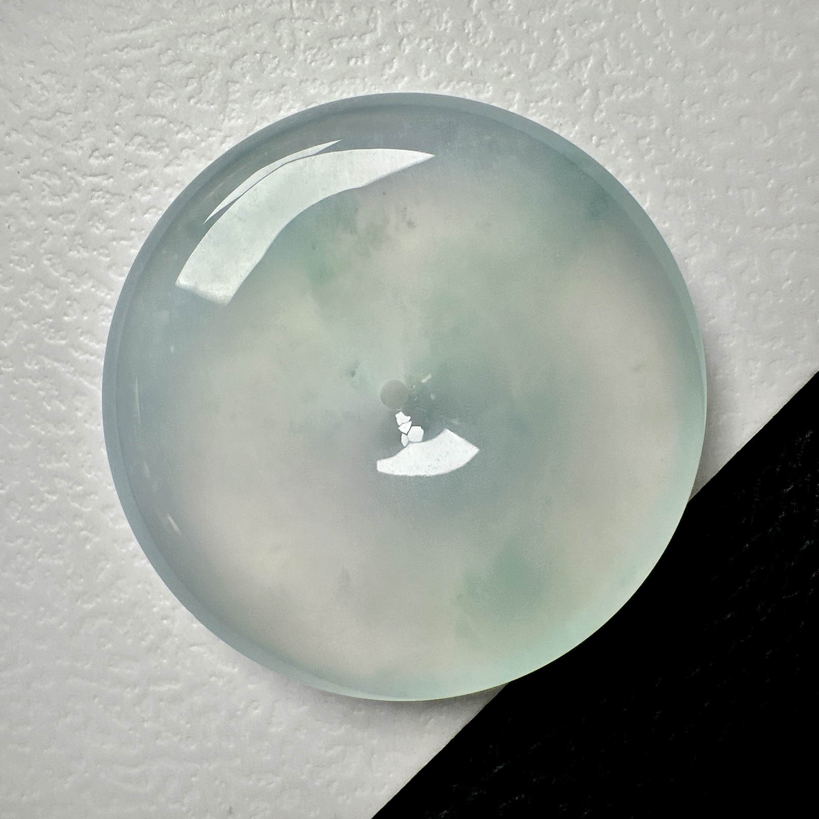 【冰种飘花平安扣】质地细腻，品质很好，冰感十足，胶感明显，收藏品质