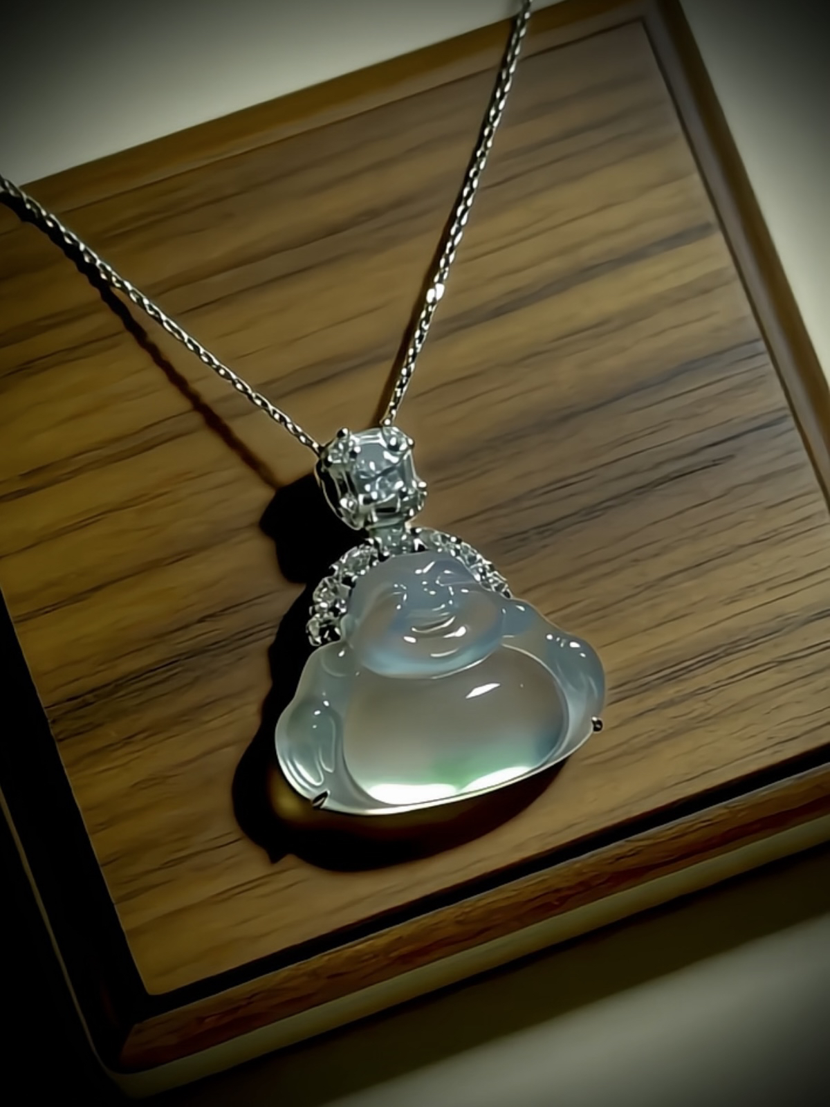 笑口常开弥勒佛，
裸石约18.6-13.5-5mm，
整体18.6-22-6.6mm，3.76g，
