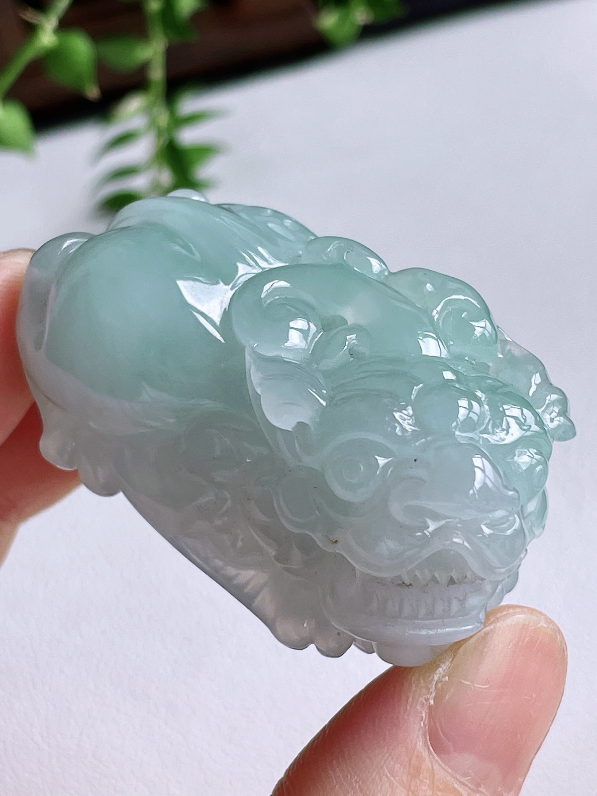 【裸石】冰晴水貔貅吊坠
【说明】缅料 性价比高  
【尺寸】47.4-26.4-23