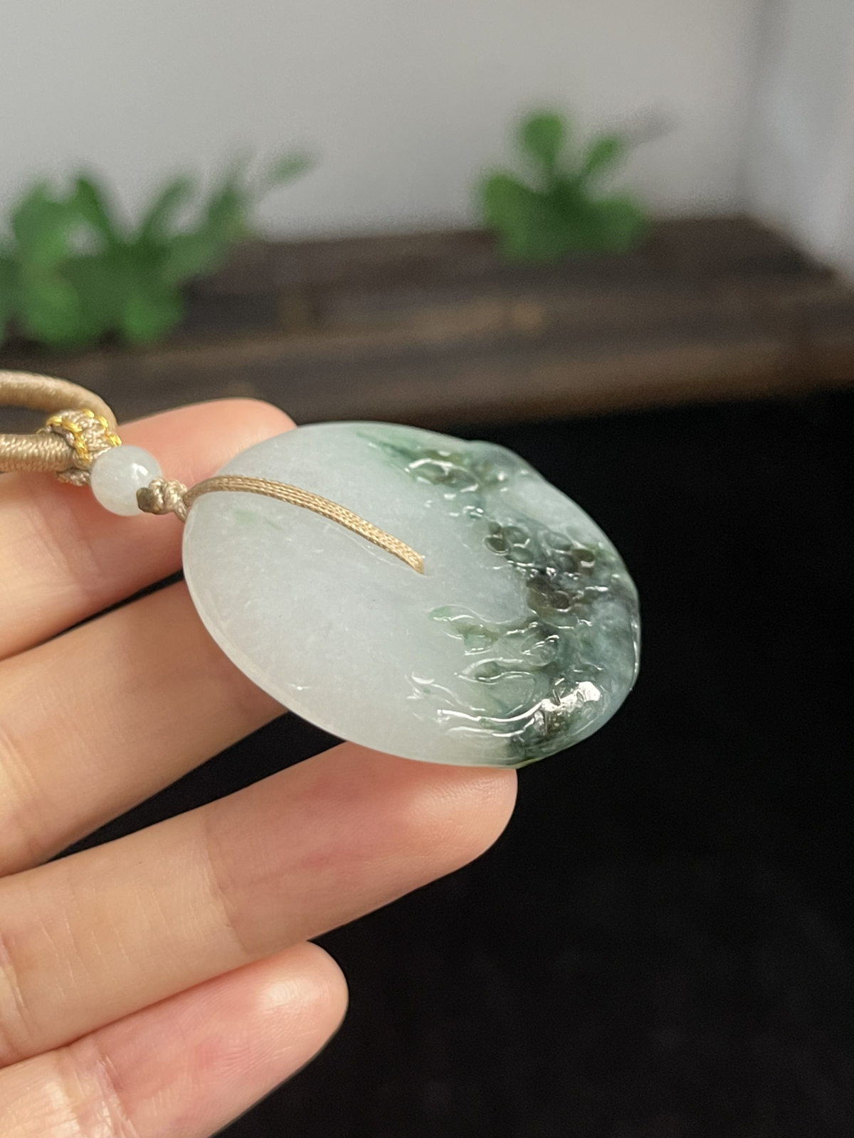 翡翠平安扣，配珠未测