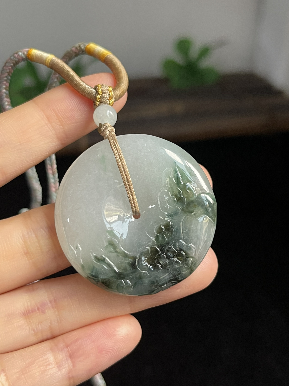 翡翠平安扣，配珠未测