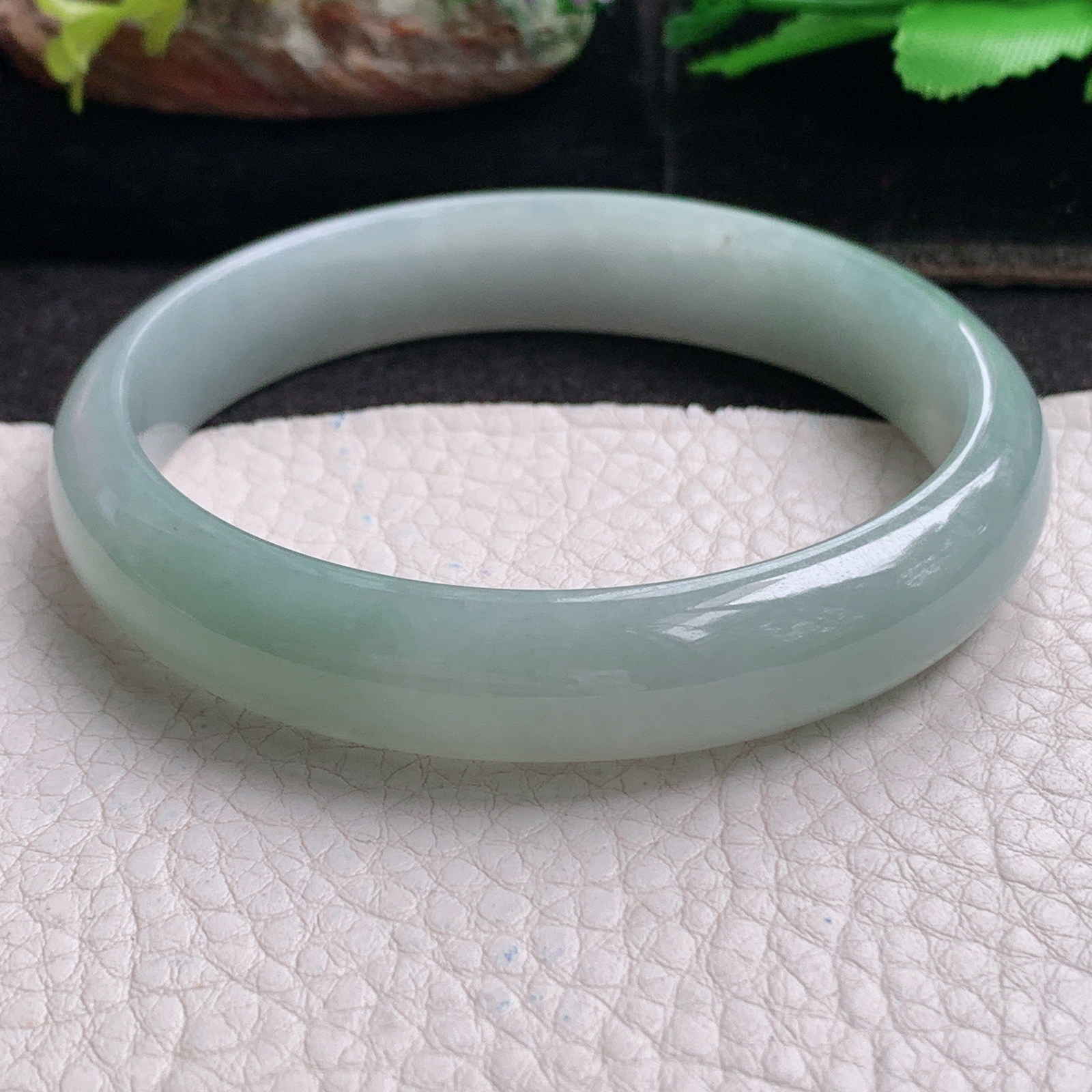 js大圈口60*12*6.5平安镯 天然缅甸翡翠a货手镯晴美正圈玉镯子