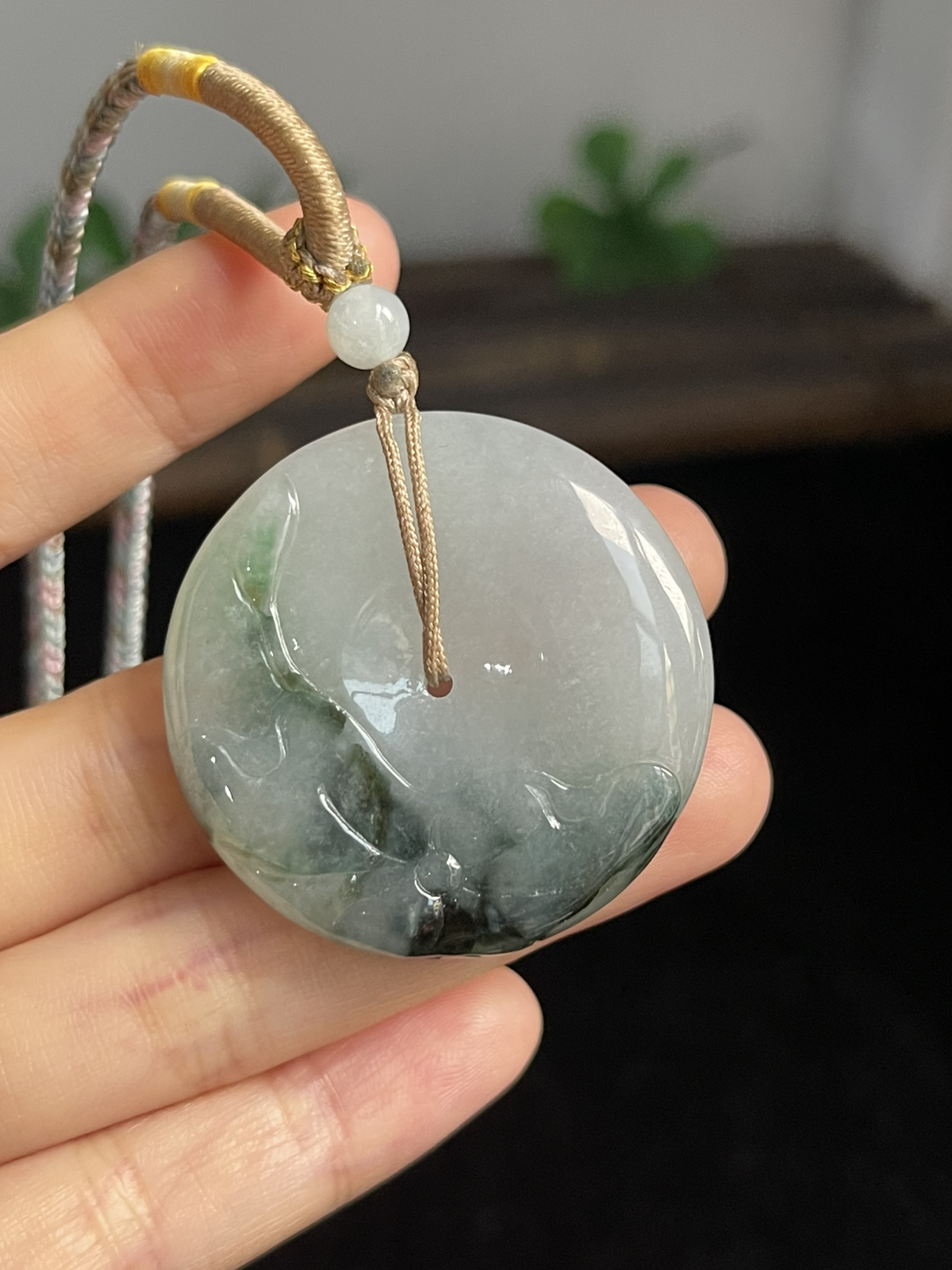 翡翠平安扣，配珠未测