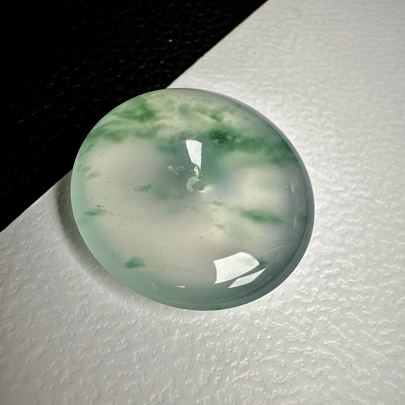 【冰种飘花平安扣】网红扣，质地非常细腻干净，冰润十足，种老冰透，收藏品质