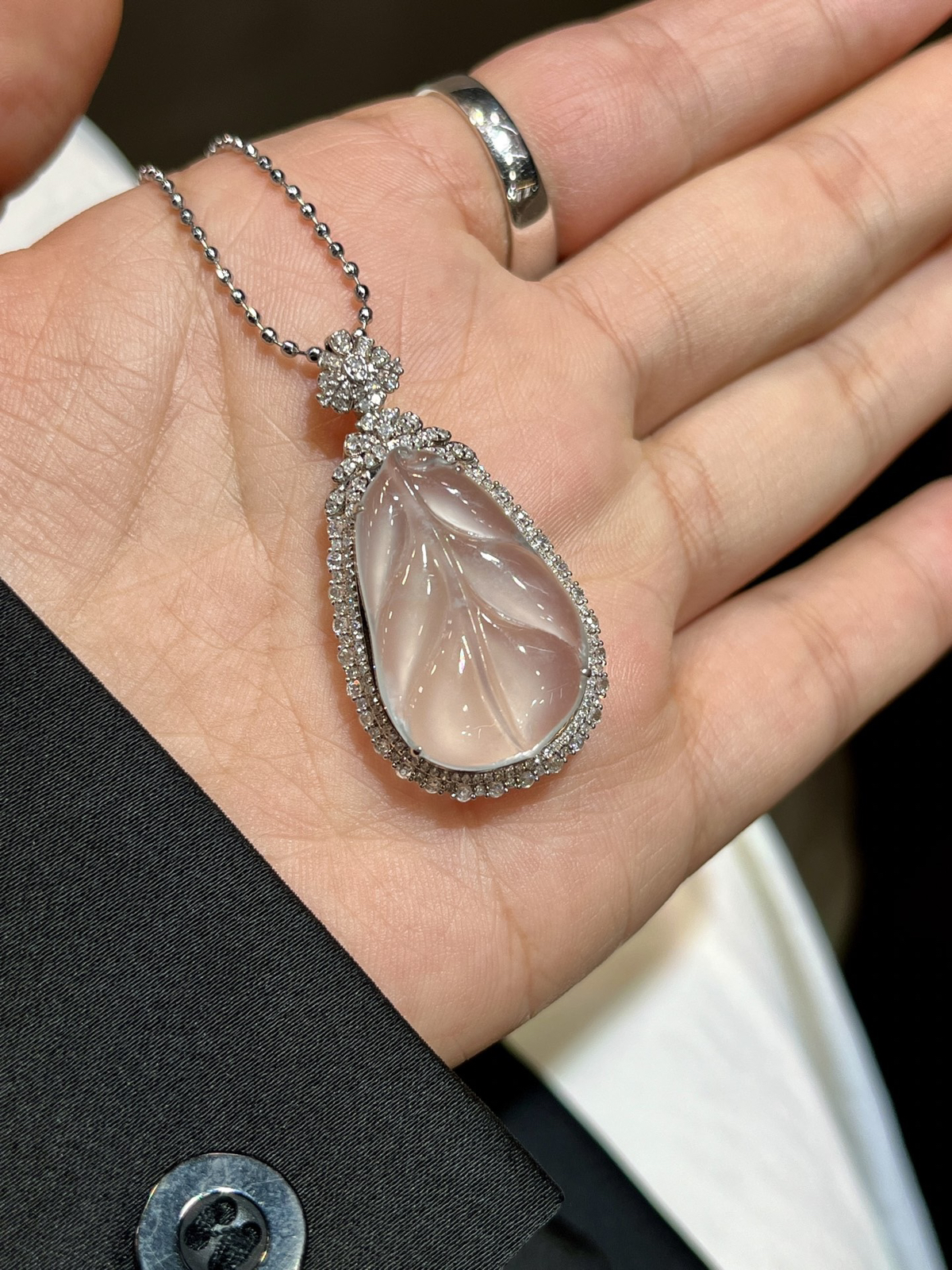 高冰树叶……
-

尺寸看图一
18k金镶嵌