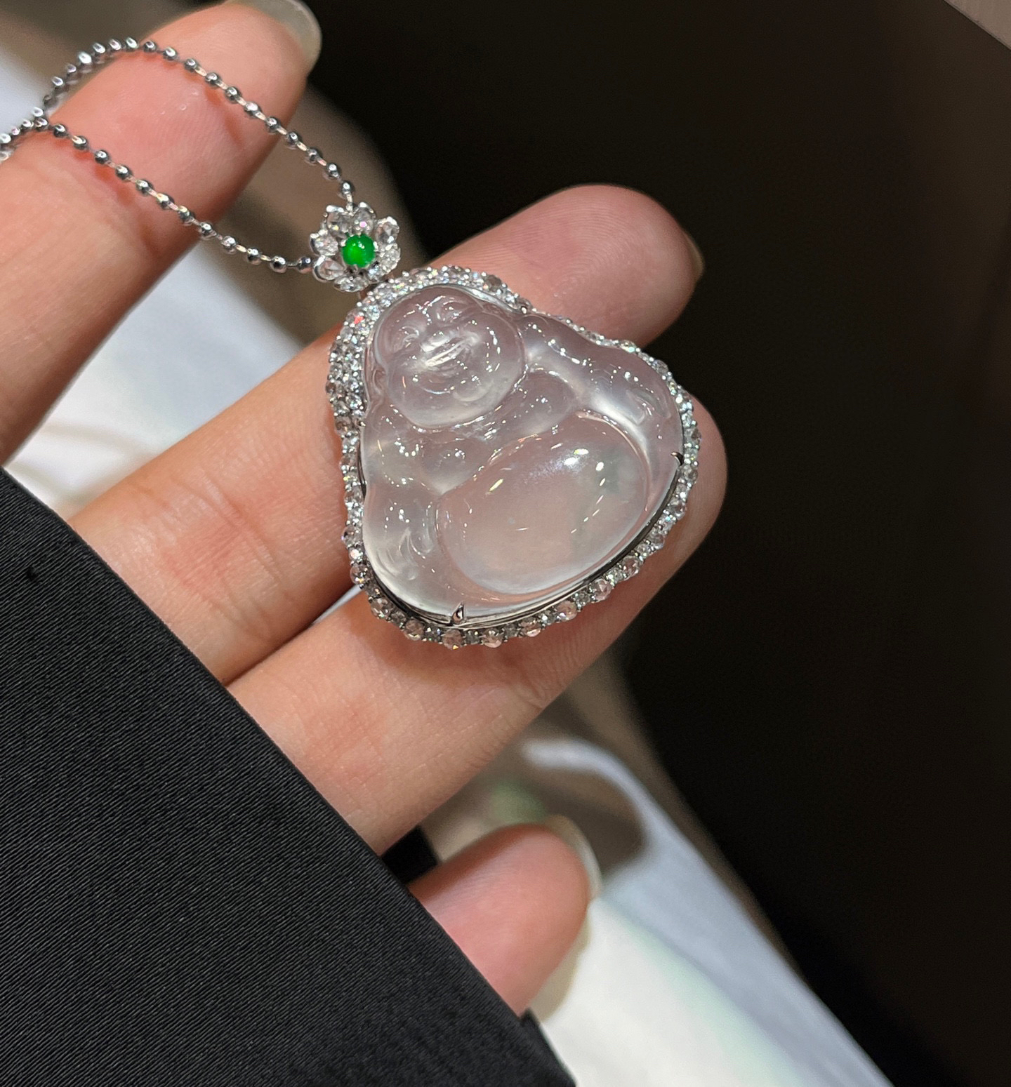 高冰木那飘花佛公……
裸石一刀切

尺寸看图一
18k金镶嵌