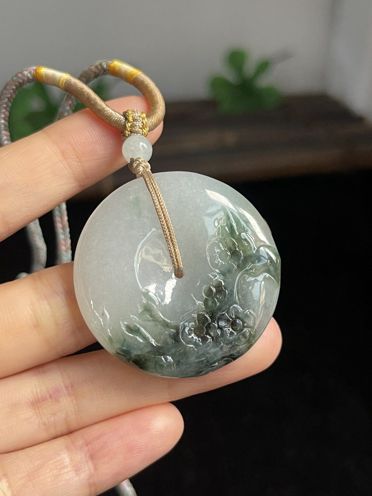 翡翠平安扣，配珠未测