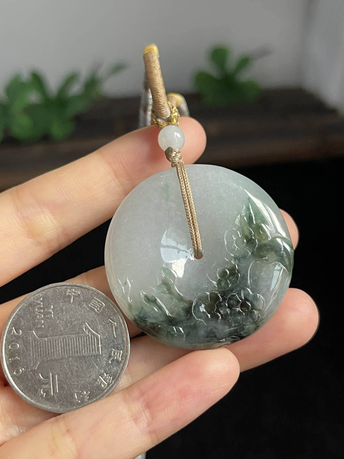 翡翠平安扣，配珠未测