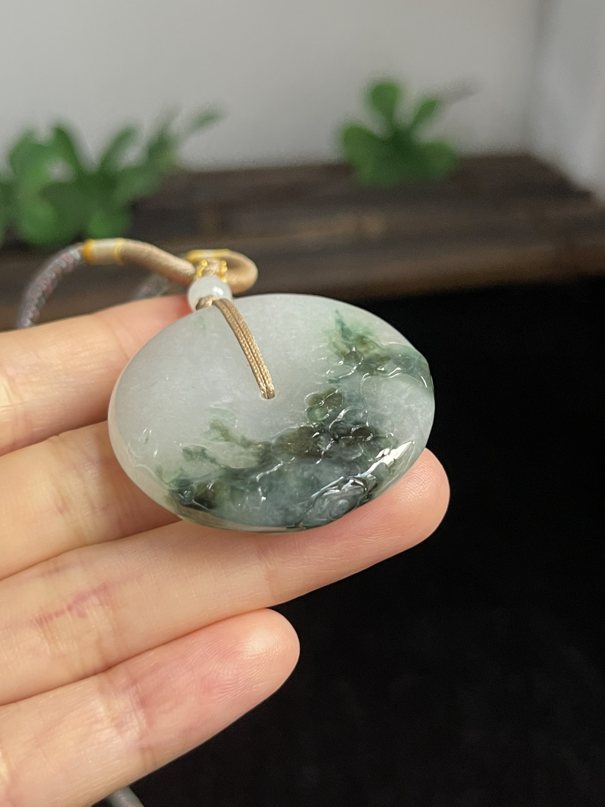 翡翠平安扣，配珠未测