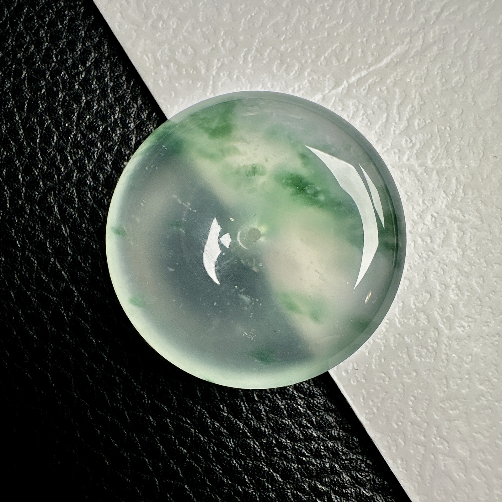 【冰种飘花平安扣】网红扣，质地非常细腻干净，冰润十足，种老冰透，收藏品质