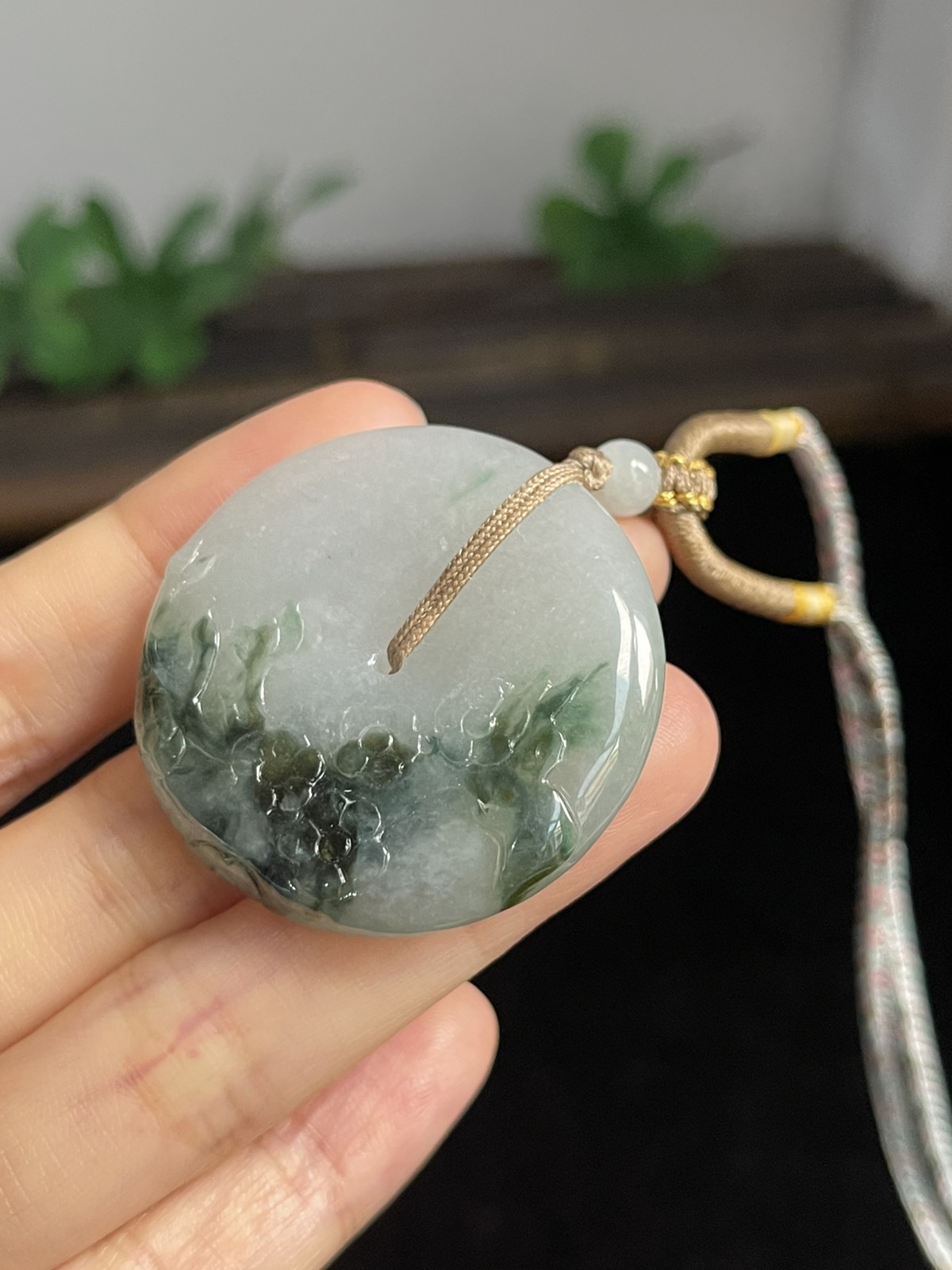 翡翠平安扣，配珠未测