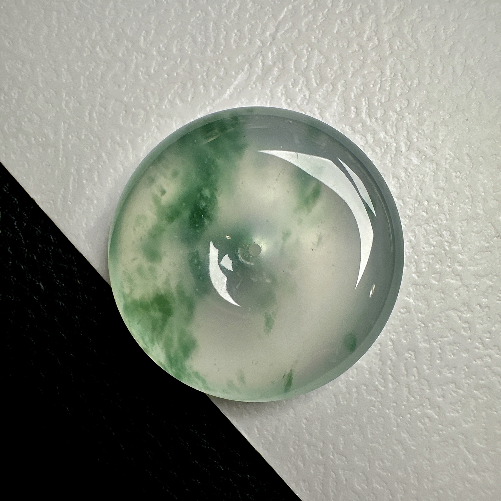 【冰种飘花平安扣】网红扣，质地非常细腻干净，冰润十足，种老冰透，收藏品质