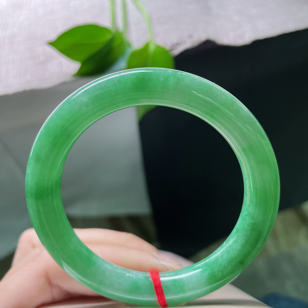 53.5/9.5绿底圆条，浓得化不开的绿，是雨林深处最沉静的那口呼吸。皮纹，ss49436a