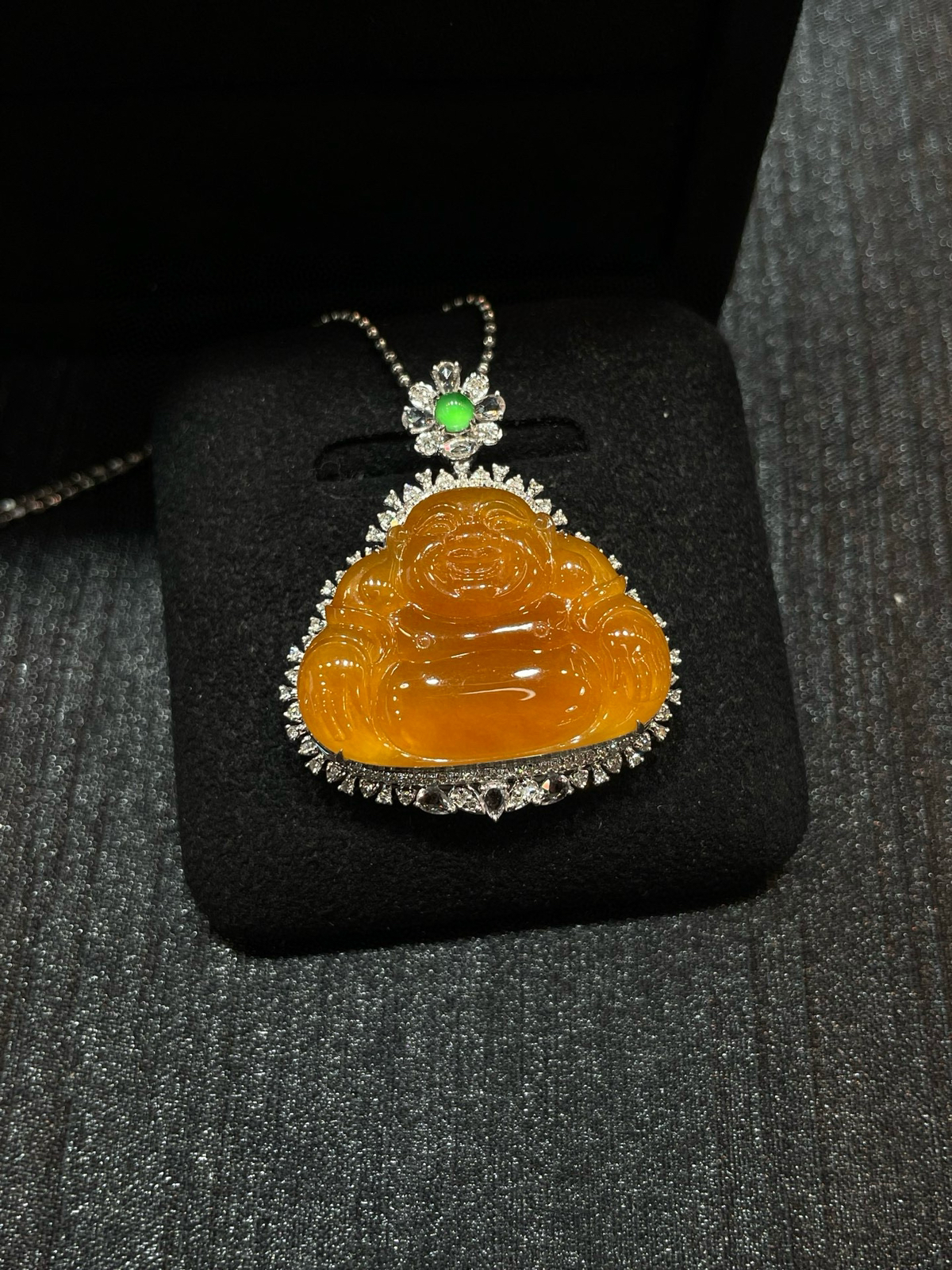 冰种 黄翡 大尺寸 佛公吊坠