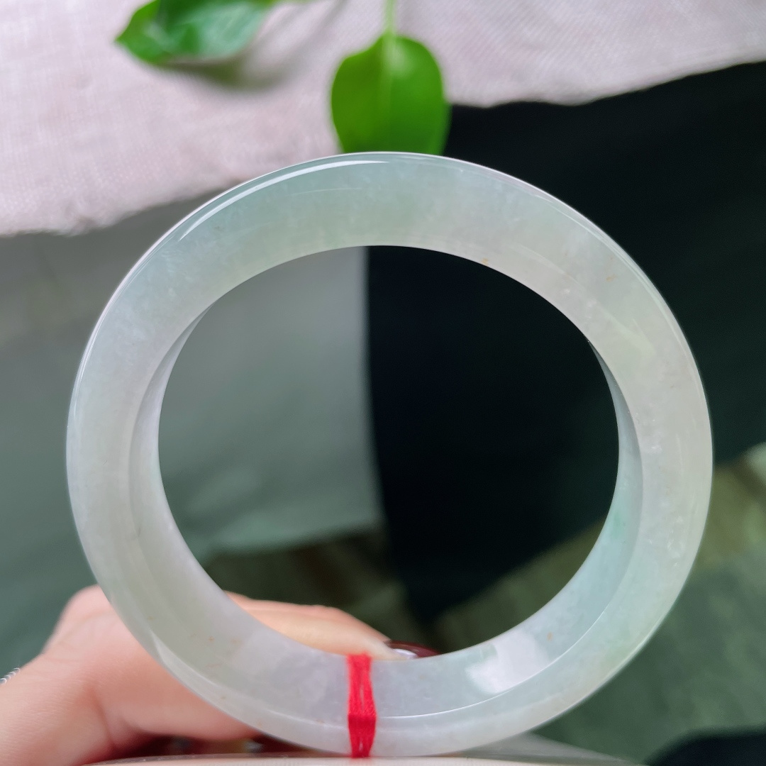 54.2/12.2/8.2，淡绿底正圈，种老，冰润底子如凝月华，洒金，ss50046a