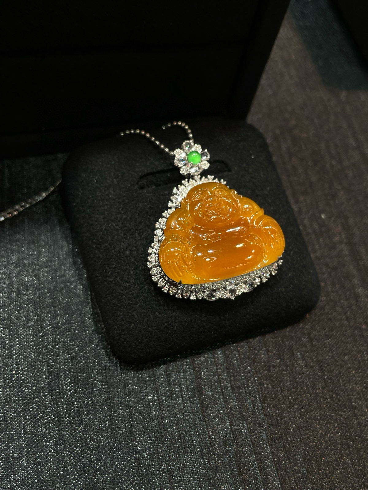 冰种 黄翡 大尺寸 佛公吊坠