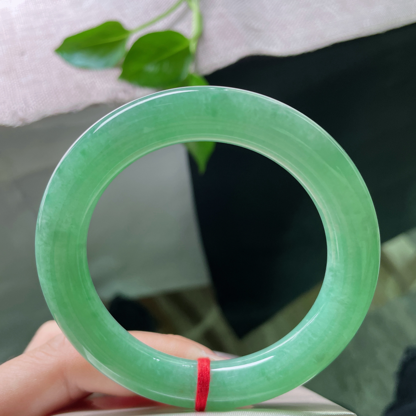 55/10.8，满绿圆条，腕间藏了一整个春天。这抹满绿，是时光凝成的诗..