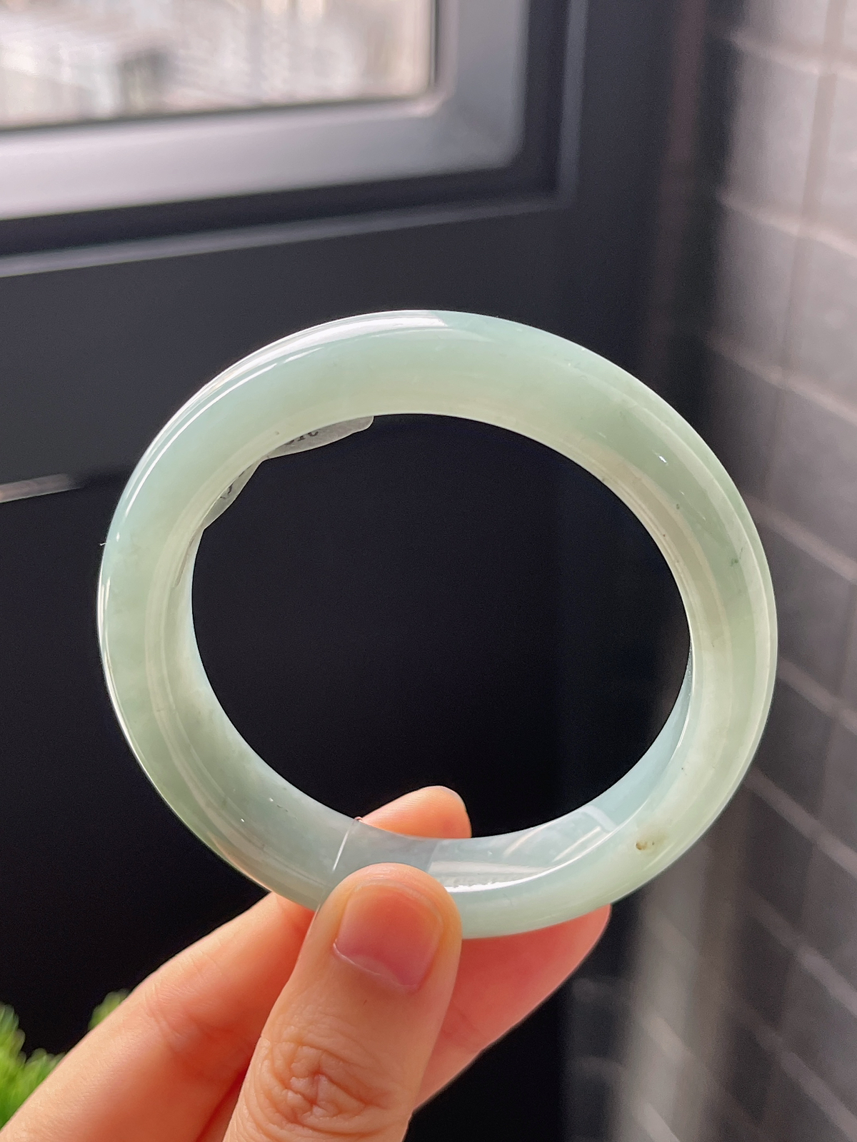 正圈54.2圈口，翡翠冰糯种绿色手镯