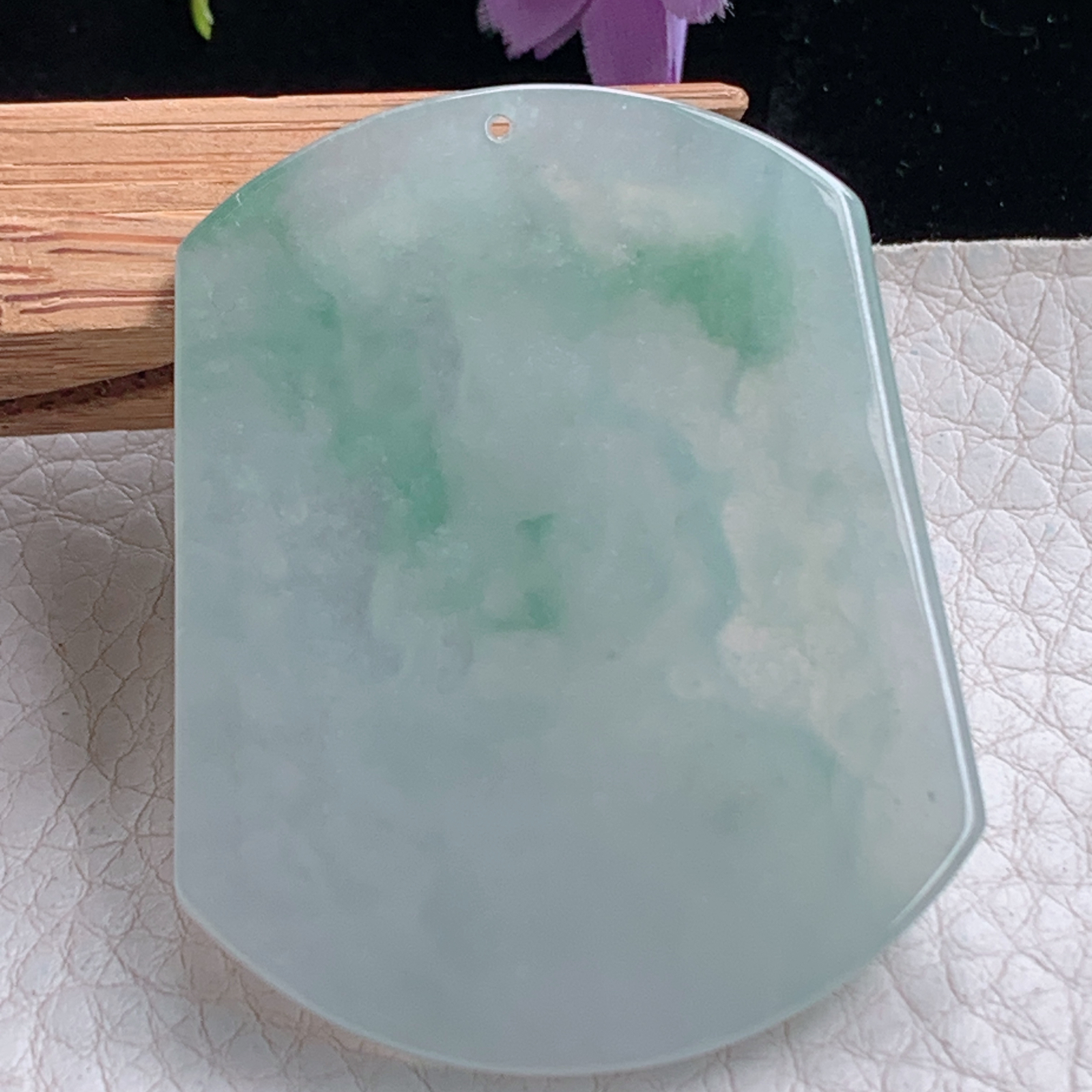 ktj实拍50*40*5.5天然缅甸翡翠冰透大势至观音菩萨吊坠生肖守护神玉坠