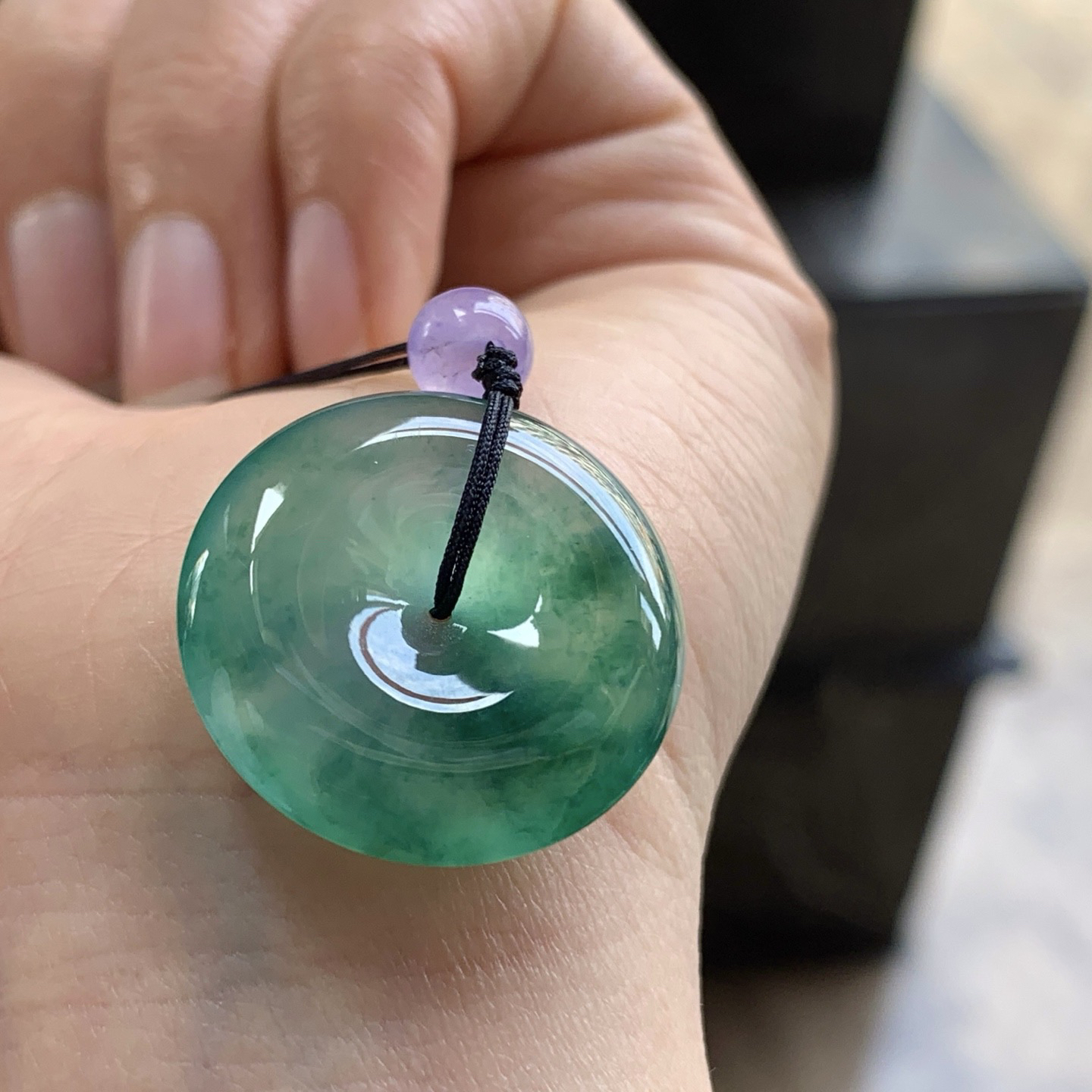 冰绿花平安扣^_^颜色鲜艳