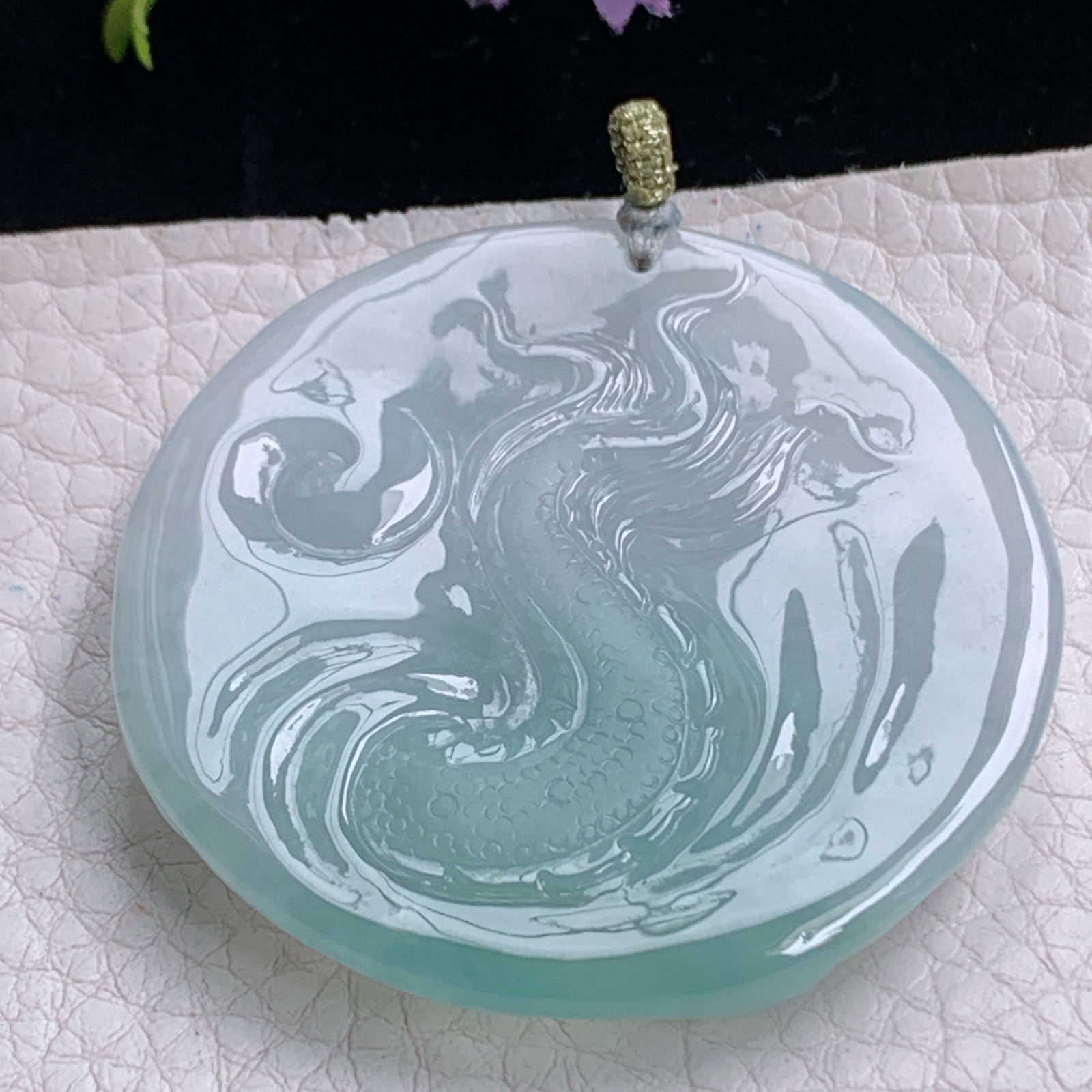 rp实拍51.5*49.8*7.8天然缅甸翡翠冰透阿弥陀佛吊坠厚装如来佛祖守护神