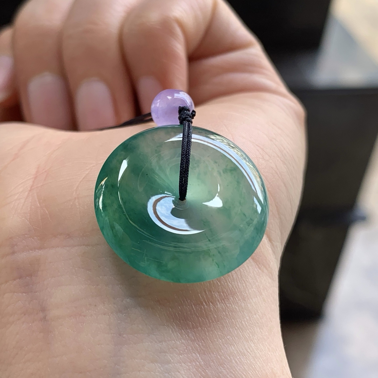 冰绿花平安扣^_^颜色鲜艳