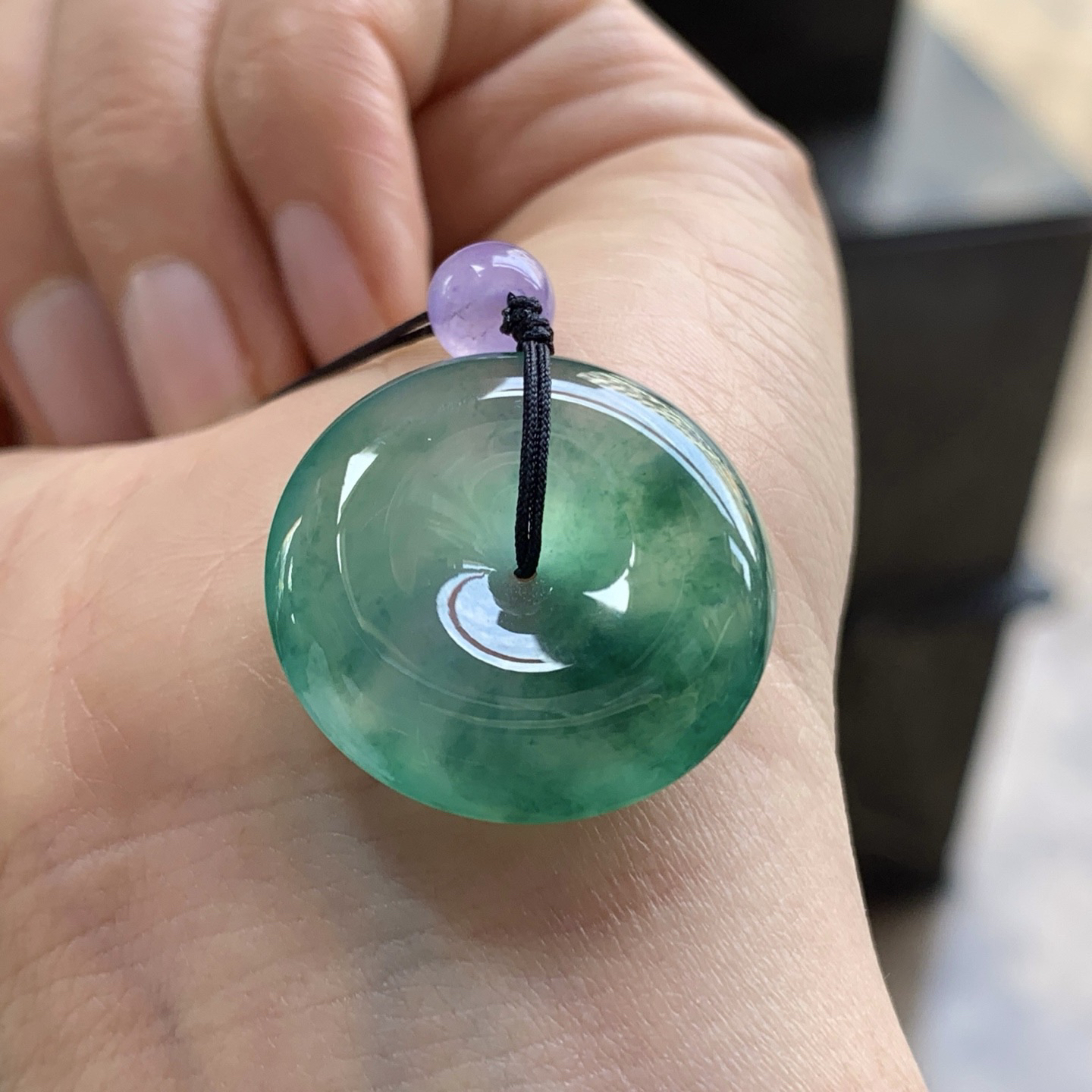 冰绿花平安扣^_^颜色鲜艳