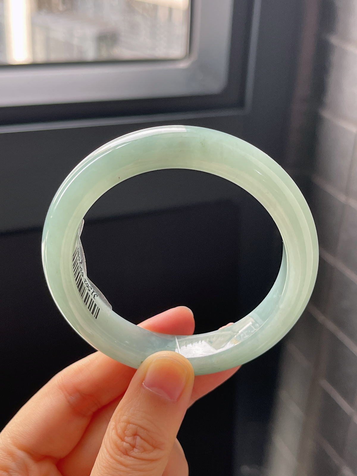 正圈54.2圈口，翡翠冰糯种绿色手镯