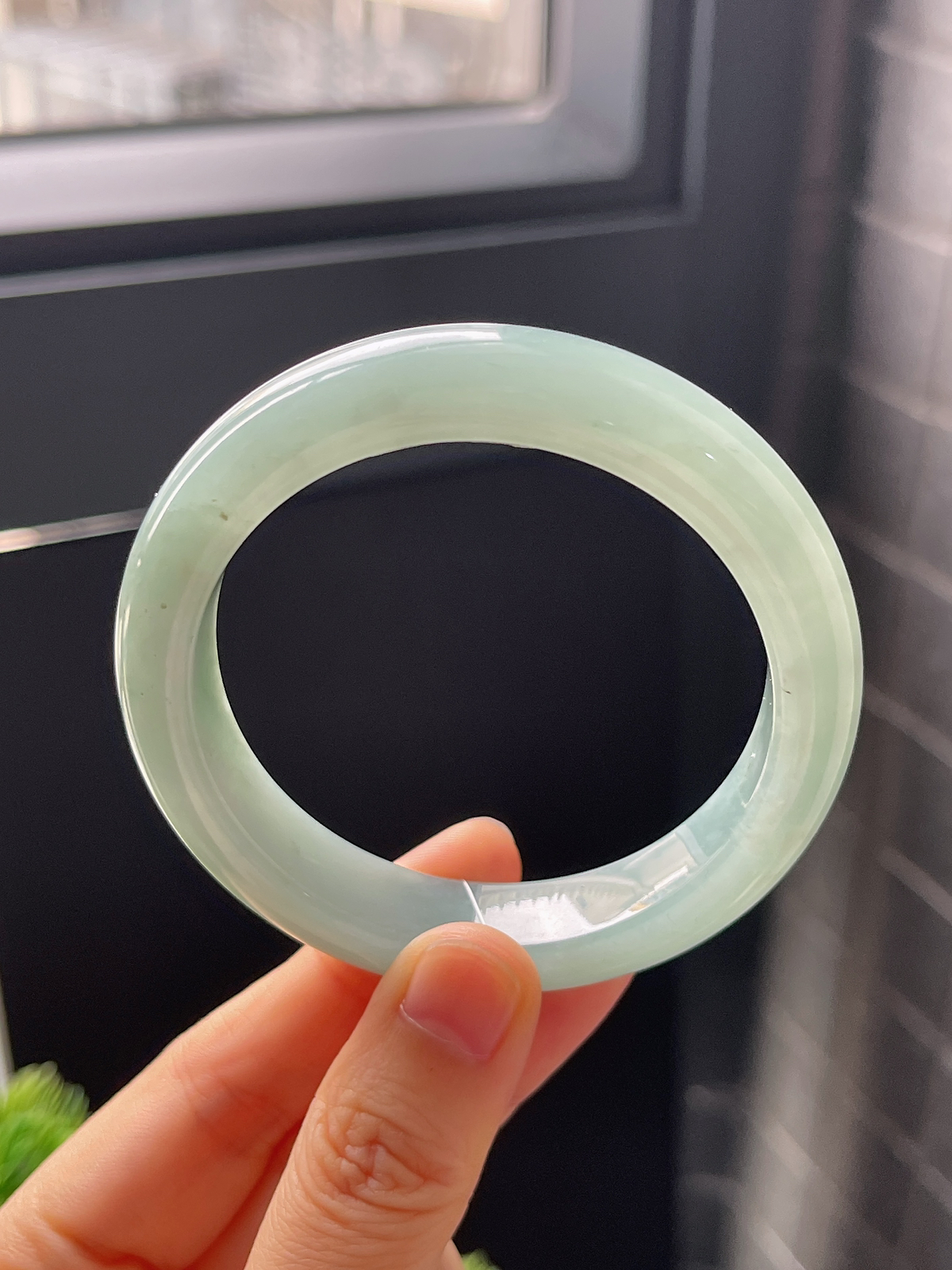 正圈54.2圈口，翡翠冰糯种绿色手镯