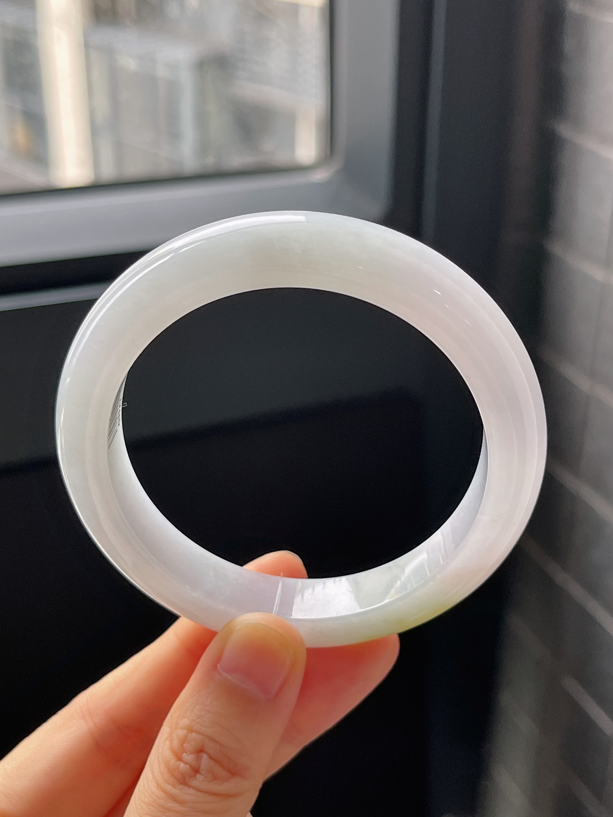 正圈56.3圈口，翡翠冰糯种黄色手镯