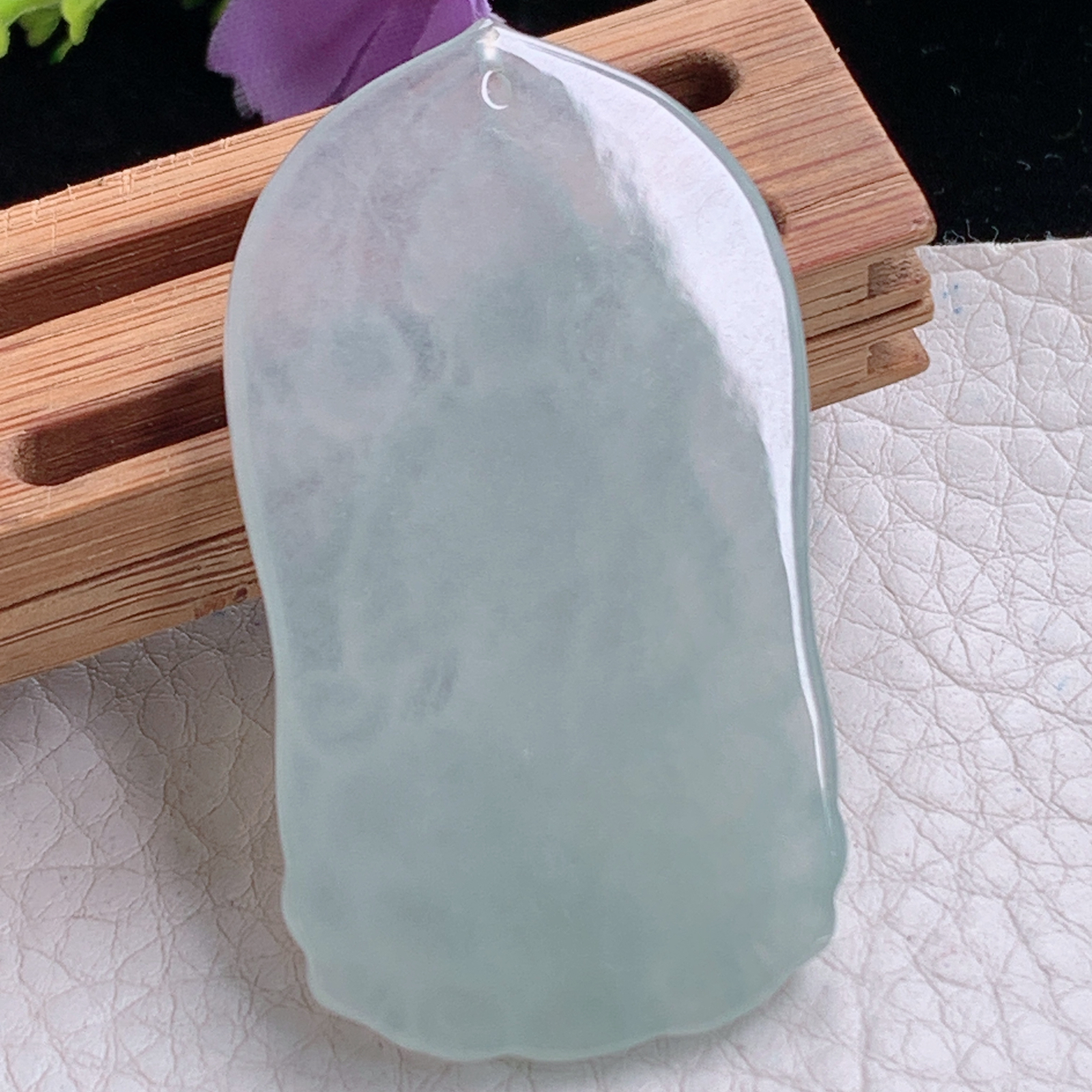 ktj实拍52.5*29.8*5.8天然缅甸翡翠冰种虚空藏观音菩萨吊坠生肖守护神玉坠