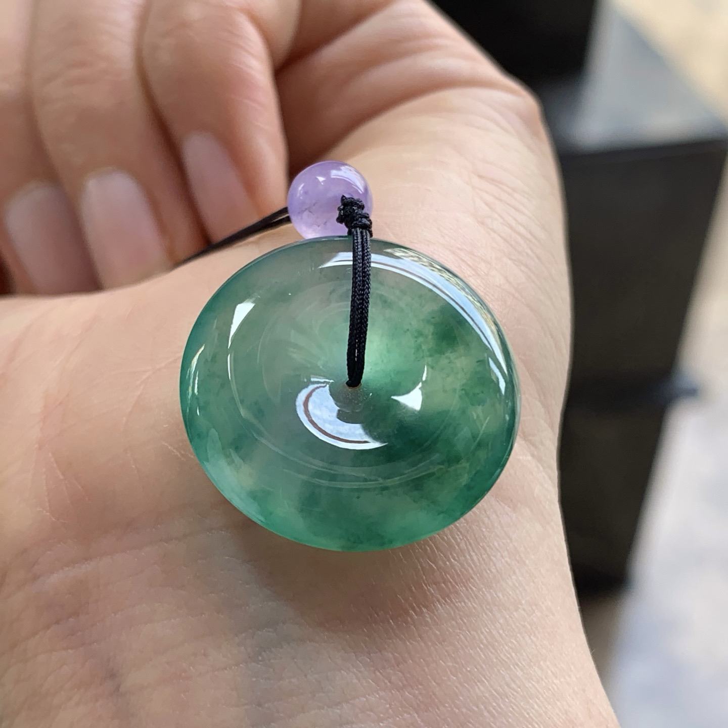 冰绿花平安扣^_^颜色鲜艳