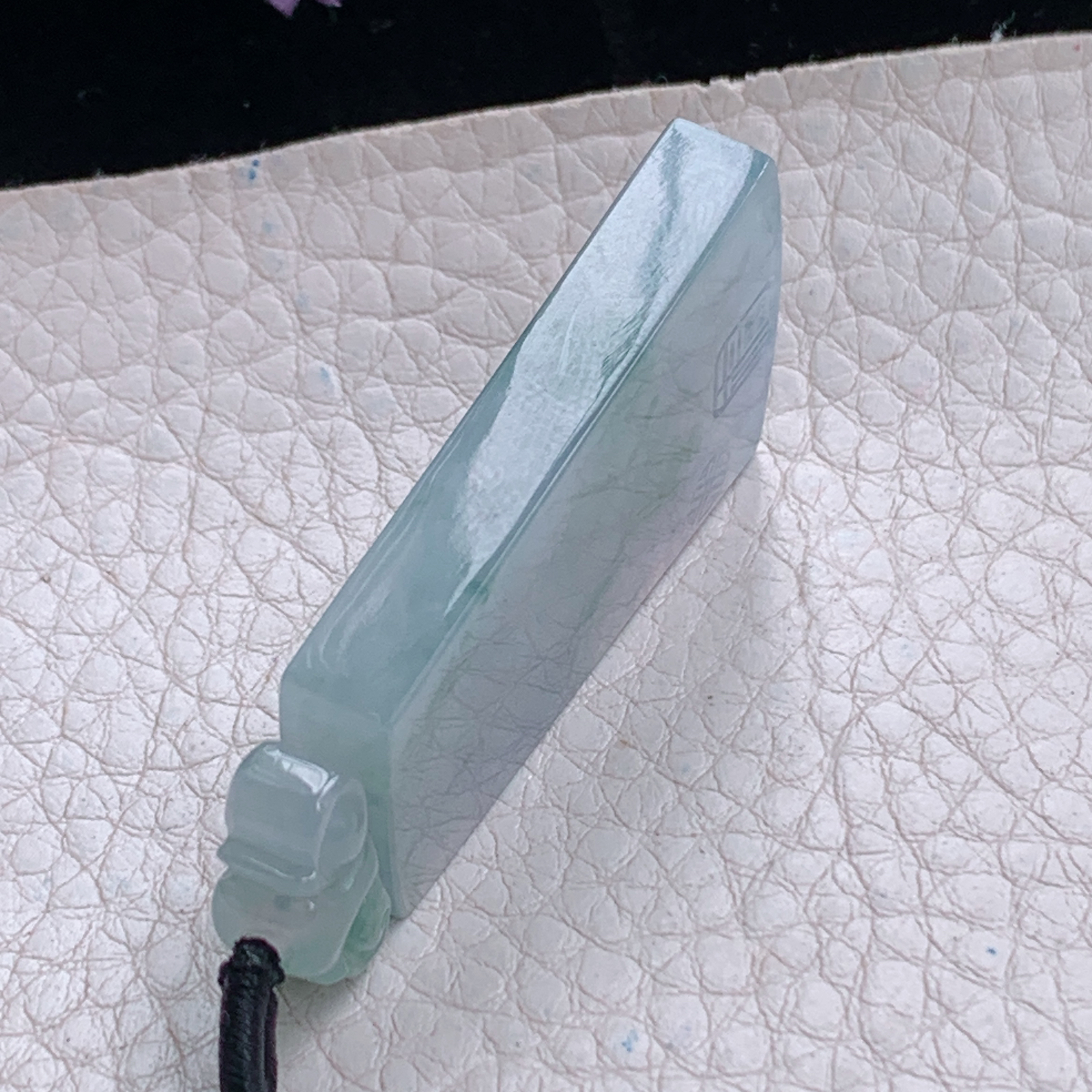 sx实拍41.8*25*6.5天然缅甸翡翠紫罗兰冰飘花平安无事牌吊坠祥云福牌