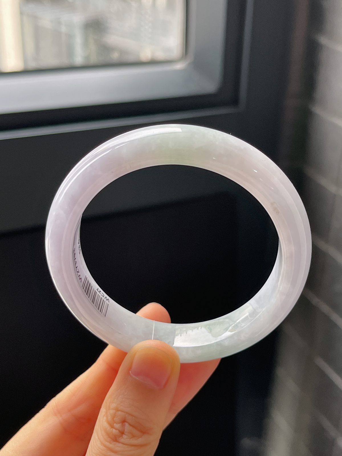 正圈53.6圈口，翡翠糯化种春带彩手镯