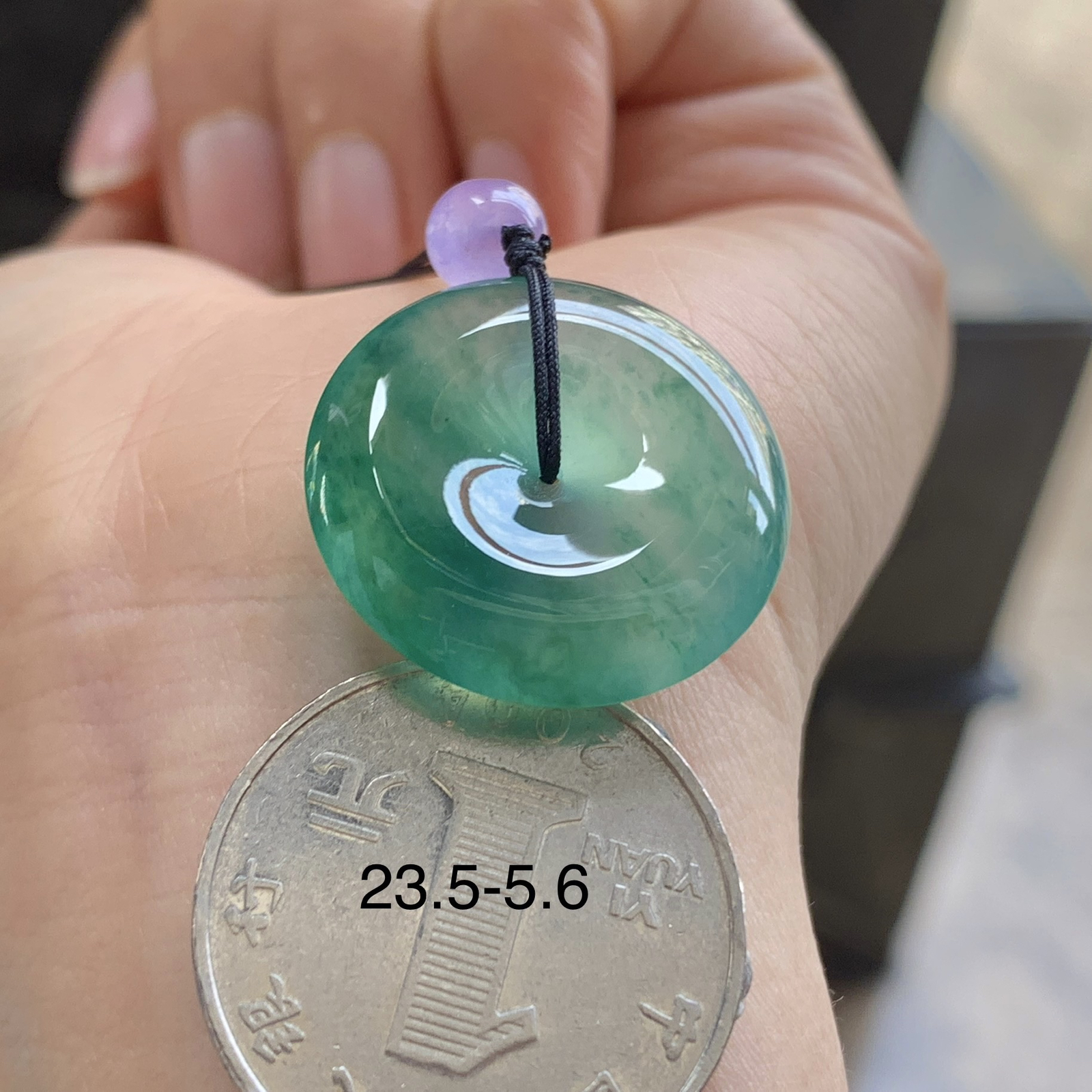 冰绿花平安扣^_^颜色鲜艳