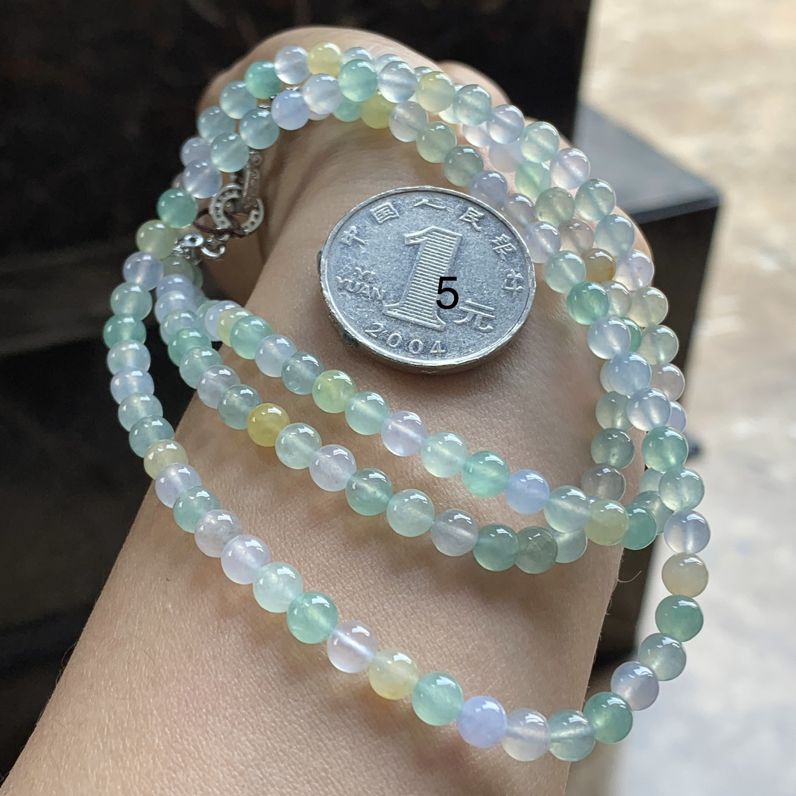 冰种甜甜的珠链^_^冰透 水润