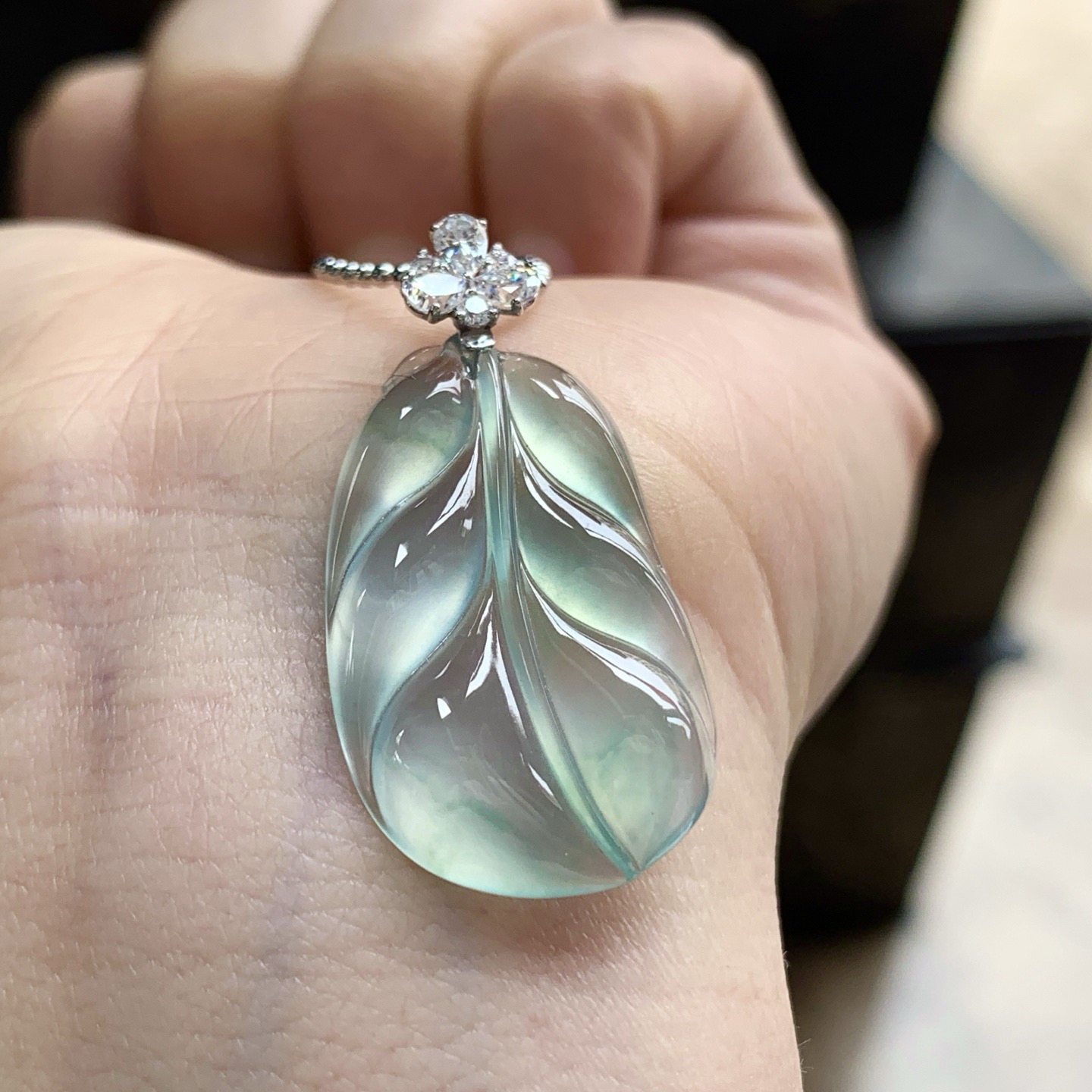 金扣冰叶子^_^冰透 尺寸26-16.6-3.3mm